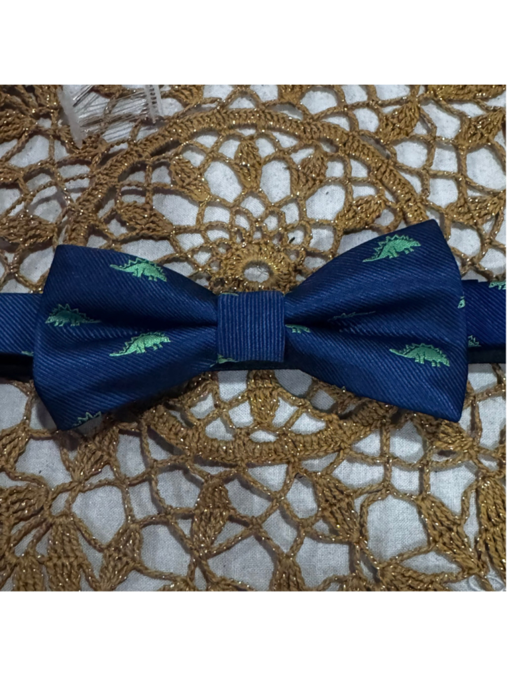 Wembley Dinosaur Print Bow Tie, One Size, Blue and Green